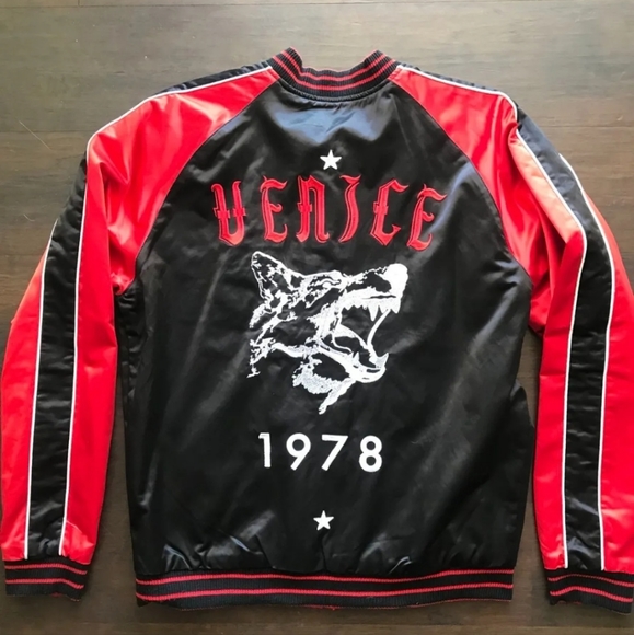Diesel Reversible Satin Venice Wolf Bomber Jacket Medium - Picture 4 of 4